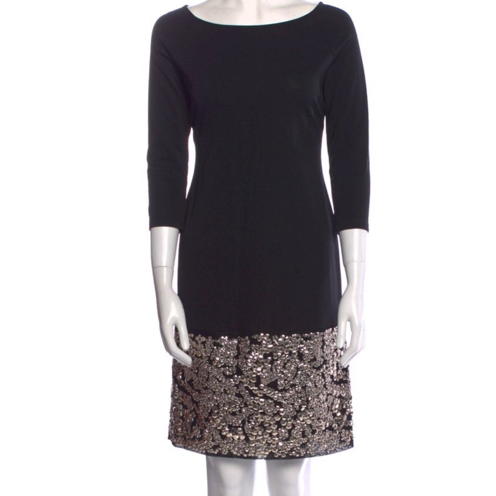Per Se Black Dress with Silver Sequin Hem